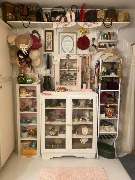 Cosplay Closet Organization, Double Door Closet Ideas, Medium Closet Ideas, Purse Display Ideas Retail, Vintage Closet Ideas, Boho Closet Ideas, Tiny Space Organization, Purse Display Ideas Bedrooms, Mini Dressing Room