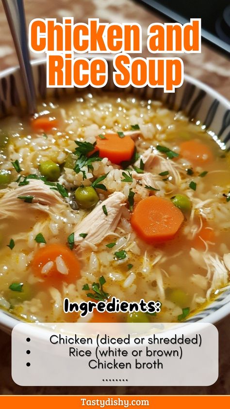 Comforting Chicken and Rice Soup Recipe for Cozy Evenings Chicken And Brown Rice Soup Crockpot, Chicken And Rice Soup Dutch Oven, Quick Chicken And Rice Soup, Soup For Kidney Health, Homemade Chicken Soup With Rice, Brown Rice Chicken Soup, Easy Soup Recipes Broth, Small Batches Of Soup, Easy Crockpot Soup Recipes With Few Ingredients