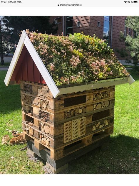 Bee Houses, Bee Hotel, Bug Hotel, Insect Hotel, Home Diy Ideas, Wildlife Gardening, School Garden, Have Inspiration, Pollinator Garden