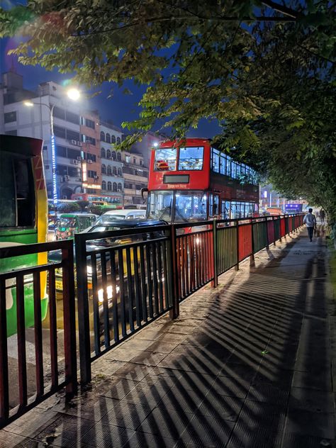 Dhaka Night, Bangladesh City, Black Metal Fence, Cars On Road, Dhaka City, Bangladesh Travel, Expensive Art, Dhaka Bangladesh, Metal Fence