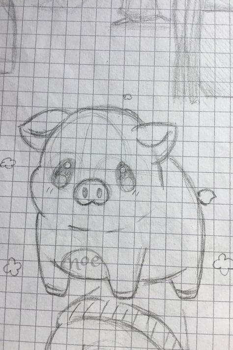 Piggy Drawing, Pig Sketch, Pig Drawing, Pig House, Easy Doodles, Doodles Drawings, Pig Art, Easy Art, Art Pencil