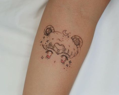 Sailor Moon Tattoo Ideas, Bicep Tattoos, Sakura Tattoo, Sailor Moon Tattoo, Traditional Style Tattoo, Kawaii Tattoo, Detailed Tattoo, Modern Tattoos, Badass Tattoos