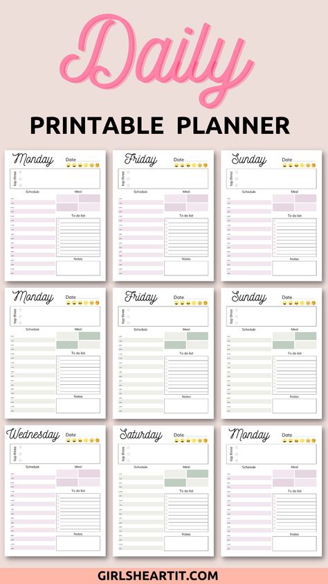 How to Glow Up Before School | Printable Planner by  Carmen Gehl plannerpdf #freeweeklyplanner Glow Up Before School, Exam Planner, School Routine For Teens, Daily Printable, Study Planner Printable, Printable Daily Planner, Before School, Day Planner Design, Daily Planner Pages