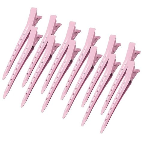 Amazon.com : 24Pcs Duck Billed Hair Clips for Styling Sectioning, Metal Hair Clips for Women Long Hair, Metal Alligator Curl Clips for Hair Roller Salon(Pink) : Beauty & Personal Care Pink Clips Hairstyles, Pink Hair Clips Hairstyles, Pink Hair Rollers, Hair Roller Clips, Cute Cheap Pink Clips, Pink Hair Clips Aesthetic, Clips For Hair, Women Long Hair, Hair Roller