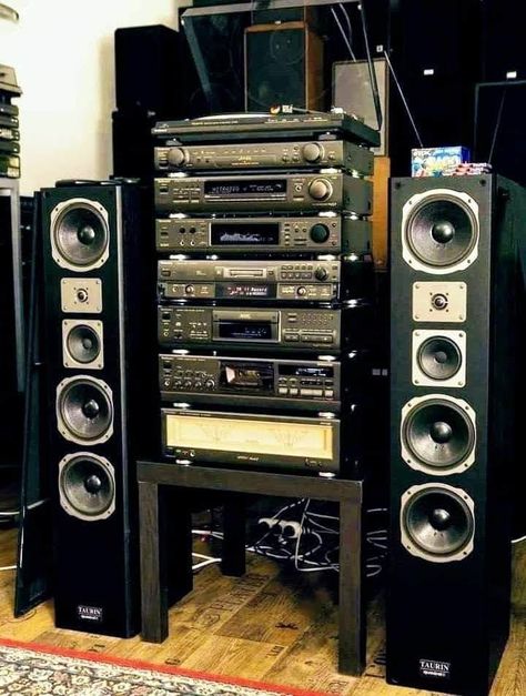 Technics Hifi, Hifi Music System, Technics Turntables, Hifi Turntable, Hifi System, Home Theater Sound System, Audiophile Listening Room, Audio Rack, Wall Of Sound