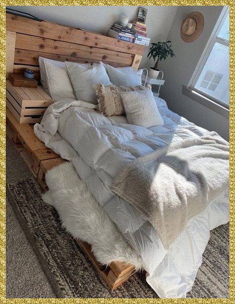 [Ad] 32 Pallet Furniture Bedroom Bed Frame Tricks You Need To See In No Time #palletfurniturebedroombedframe Pallet Platform, Pallet Platform Bed, Pallet Bed Frame, Diy Pallet Bed, Bedroom Aesthetics, Pallet Headboard, Pallet Beds, Pallet Bed, Apartment Organization