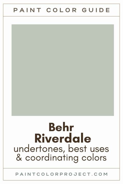 Waterfall Behr Paint, Grey Sage Paint Color, Behr Riverdale Bedroom, Balance Green Behr, Light Green Behr Paint Colors, Sage Paint Color Behr, Grey Green Behr Paint Color, Behr Light Sage Green Paint, Shy Green Behr Paint