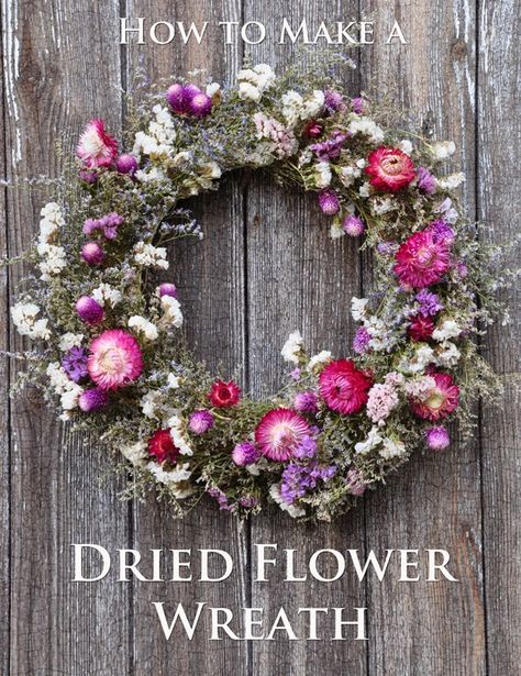 Flower Wreath Diy, Dried Flower Crafts, Garden Simple, Dried Floral Wreaths, Drying Flowers, Dried Floral Arrangements, Dried Flowers Diy, Dried Wreath, Dried Flower Wreath