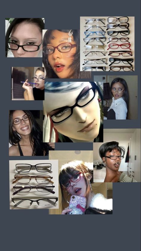 Siren Glasses Aesthetic, Y2k Glasses Aesthetic, Office Siren Glasses, Y2k Eyeglasses, Red Glasses Aesthetic, Glasses Frames Aesthetic, Bayonetta Outfits, Siren Glasses, Bayonetta Aesthetic