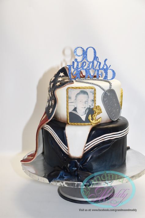 Navy Veteran birthday cake Veteran Birthday Cake, Pilot Party, Navy Seabees, Harry Birthday, Quilt Of Valor, Navy Veteran, Birthday Cakes, Birthday Cake, Crown Jewelry