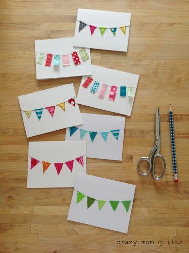 Fabric Note Cards, Quilting Blogs, Scrap Fabric Crafts, Scrap Fabric Projects, Crazy Mom, Dekor Diy, Fabric Cards, Hand Made Greeting Cards, Fabric Bunting