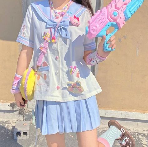 Ropa Kawaii Aesthetic, Summer Kawaii Outfits, Kawaii Clothes Pastel, Kawaii Summer Outfits, Kawaii Fits, Kawaii Outfits Aesthetic, Kawaii Outfit Ideas, Kawaii Outfits, Kawaii Outfit