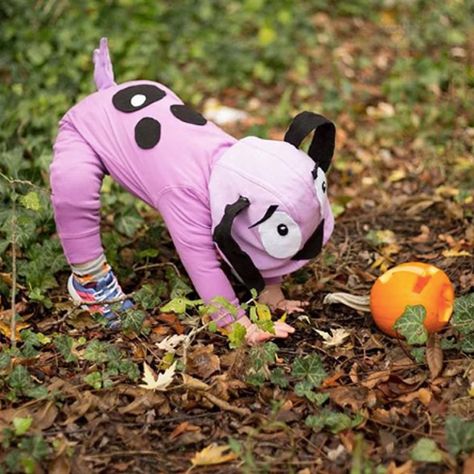 No-Sew DIY Kids and Baby Costumes | Primary.com Courage The Cowardly Dog Costume, Dog Costume Diy, Dog Costumes For Kids, Dream Costume, First Halloween Costumes, Courage The Cowardly Dog, Cowardly Dog, Diy Dog Costumes, Baby First Halloween