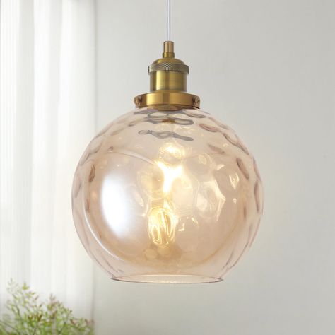 Joulane 1 - Light Modern Globe Single Pendant Lighting With Glass Shade Classic Style Living Room, Glass Light Globes, Bowl Pendant Light, Blown Glass Lighting, Ceiling Lamps Living Room, Kitchen Island Lights, Glass Pendant Lights, Bowl Pendant, Butlers Pantry