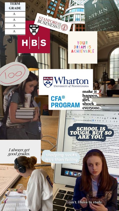 Business School Aesthetic, Spiritual Vision Board, Harvard Mba, Wharton Business School, College Vision Board, Business Vision Board, Life Goals Future, School Goals, Happiness Challenge