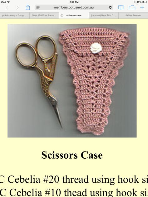 Scissor holder Crochet Kids Bag, Crochet Scissors, Scissors Cover, Scissors Case, Crochet Case, Crochet Shell Stitch, Kids Bag, Crochet Kids, Crochet Bags Purses