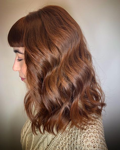 Bettie bangs and ginger spice 👩🏻‍🦰 • • • #hair #haircut #hairdye #hairart #hairpost #copper #copperhair #redhair #redheads… Ginger Spice Hair, Bettie Bangs, Fringe Bangs, Ginger Spice, Copper Hair, Hair Haircut, Hair Art, Redheads, Dyed Hair