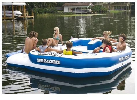 Sea Doo Mega Island 8 Person Inflatable Party Raft w/4 Speaker Music System by Sea-Doo www.amazon.com Inflatable Lake Floats, Inflatable Floating Island, Inflatable Island, Lake Floats, Inflatable Rafts, Water Island, Inflatable Bouncers, Outdoor Inflatables, Island Lake