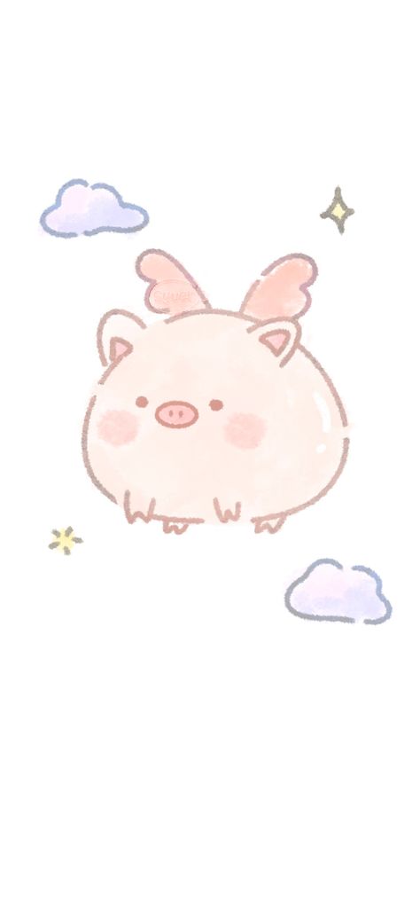 Cute Goat Drawing Kawaii, Pig Drawing Aesthetic, Cute Pig Drawing Kawaii, Cute Piggy Drawing, Cute Pig Wallpaper Cartoon, Kawaii Pig Wallpaper, Pigs To Draw, Cute Pig Tattoo Ideas, Pig Drawing Step By Step