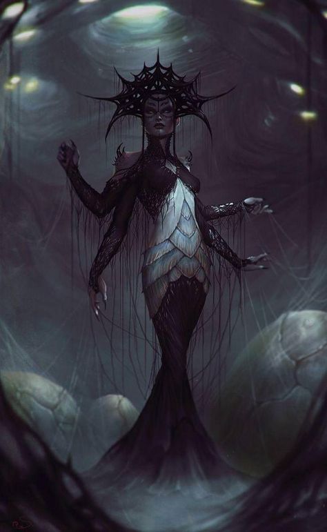 D&D inspiration - Imgur - Lolth, the Spider Queen (maybe). Drow Spider Queen, Elder Scrolls Art, Heroic Fantasy, 다크 판타지, Art Manga, Dark Elf, Fantasy Monster, Arte Fantasy, Fantasy Inspiration