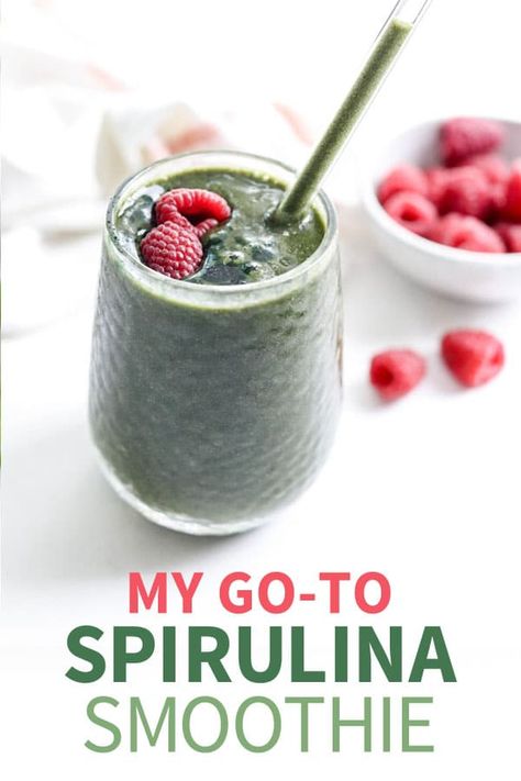 This Spirulina Smoothie is a delicious way to get more blue-green aglae into your day. It's a source of plant-based protein and is perfect pre-workout fuel! Gluten-free, Vegan, and Paleo friendly, this smoothie is a healthy breakfast or snack, featuring cucumber, spinach, and berries. #spirulina #greensmoothie #vegan #healthy Spirulina Recipes, Spirulina Smoothie, Vegan Smoothie Recipes, Smoothie Prep, Most Nutritious Foods, Healthy Breakfast Smoothies, Vegan Healthy, Loch Ness Monster, Vegan Smoothies