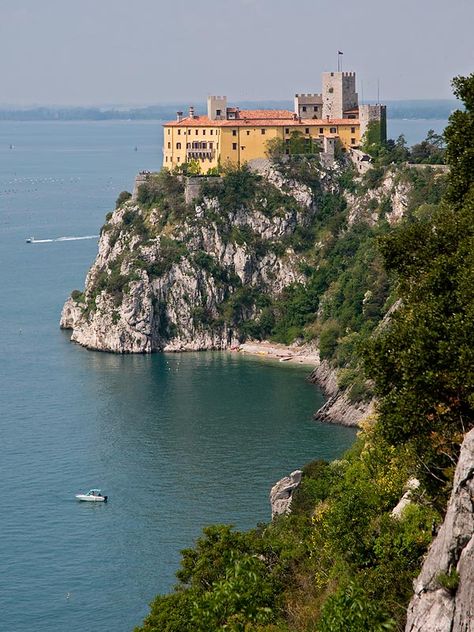 Duino Castle on the Gulf of Trieste, Italy. Uwc Adriatic, Duino Italy, Castle Italy, 10 Days In Italy, Trieste Italy, I Cried, Italy Aesthetic, Beautiful Castles, I Want To Travel