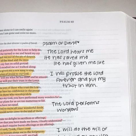 the loving bible | bible studies & christian shop on Instagram: "Psalm 40, written by David 💗💛  •••••••••••••••••••• #bible #bibleverse #bibleverses #biblequotes #biblequote #biblescripture #bibleverseoftheday #biblereading #bibleart #biblejournaling #biblejournalingcommunity #biblejournal #biblejournalinglife #biblejournalingdaily #biblestudy #biblestudymoments #biblestudynotes #psalm #psalm60 #christianart #christian #christianliving #christianquotes #christiangirl #christiangirlinstagram #Jesus #thelovingbible" Psalms 40, Psalm 60, David Bible, Psalm 40, Choir Director, Journal Notes, Bible Journal Notes, Christian Stickers, Bible Study Notes