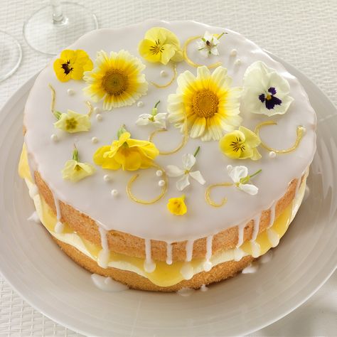 Lemon and elderflower drizzle cake - Sainsbury's Magazine Pastel Cupcakes, Fingerfood Party, Lemon Drizzle Cake, Drizzle Cake, Torte Cupcake, Slow Cooker Desserts, Lemon Drizzle, Cake Servings, Crafts Beautiful