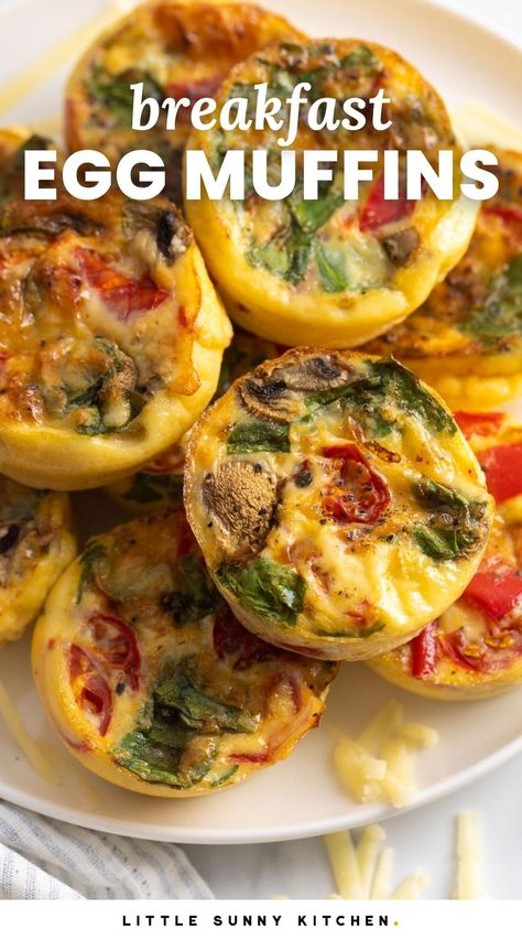 Egg Muffins To Freeze, Egg Breakfast Prep Ideas, Freezable Egg Muffins, Loaded Breakfast Muffins, Meal Prep Breakfast On The Go, Cheesy Egg Muffins, Savory Breakfast Meal Prep Ideas, Omelette Muffins Breakfast, Healthy Vegetarian Breakfast Recipes Easy