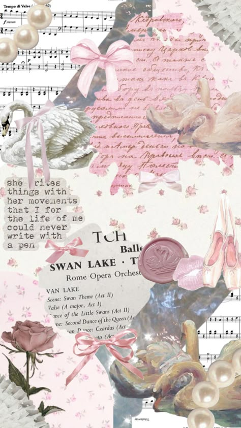 #coquette #swan #swanlake #pink Coquette Swan, Swan Wallpaper, Bow Wallpaper, Soft Pink Theme, Wallpaper Doodle, Iphone Wallpaper App, Pink Themes, Cute Wallpaper For Phone, Pink Wallpaper Iphone