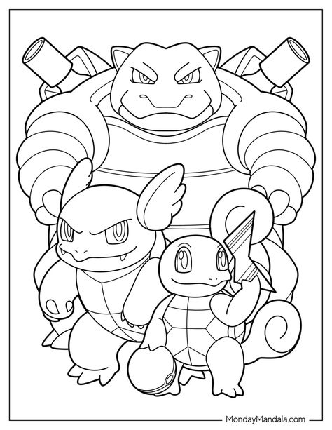 22 Squirtle Coloring Pages (Free PDF Printables) Pokemon Colouring Printables, Squirtle Pokemon Art, Unicorn Pokemon, Coloring Pages Pokemon, Pikachu Evolution, Pikachu Coloring, Printable Valentines Coloring Pages, Halloween Coloring Pictures, Animals Disney