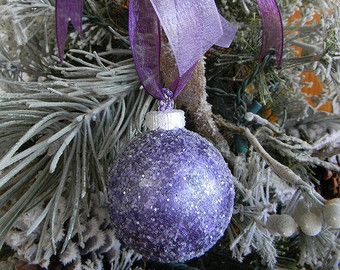 Christmas Tree Ornament, Christmas Ornament, Christmas Bulbs, Tree Decorations, Holiday Decor, Christmas Decor, Glitter Ornament, Painted Halloween Lamp, Purple Christmas Ornaments, Purple Christmas Tree, Lamp Lantern, Fall Candle Scents, Hand Painted Candles, Pink Holiday, Purple Christmas, Glass Christmas Tree Ornaments