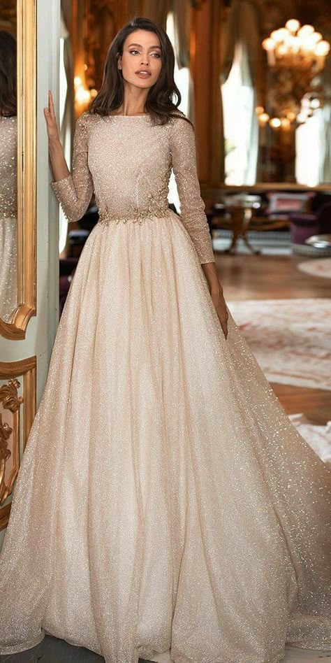 Soiree Dress, Gowns Dresses Elegant, 파티 드레스, Long Sleeve Wedding Dresses, Sleeve Wedding Dresses, Long Gown Dress, Long Gowns, Engagement Dress, Fancy Dresses Long