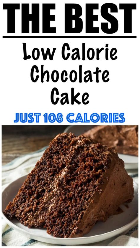 Low Calorie Chocolate Frosting, Chocolate Cake Low Calorie, Low Fat Chocolate Cake, Low Calorie Cakes Easy, Chocolate Cake Healthy Recipe, Low Cal Chocolate Cake, Low Calorie Flour, Low Calorie Frosting, Low Calorie Chocolate Cake