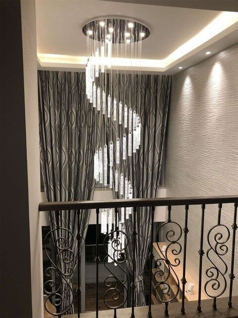 Lamp Chandelier Light For High Ceiling Entryway Stairs Hanging Spiral Long Lamps Crystal Staircase Chandelier Hanging Lights _ - AliExpress Mobile Chandelier Long Staircase, Long Staircase Chandelier, Hanging Chandelier Staircase, Long Chandelier High Ceilings Entryway, Big Chandelier High Ceilings, Long Chandelier High Ceilings, Staircase Lighting Ideas Chandeliers, Entree Villa, Long Lamps