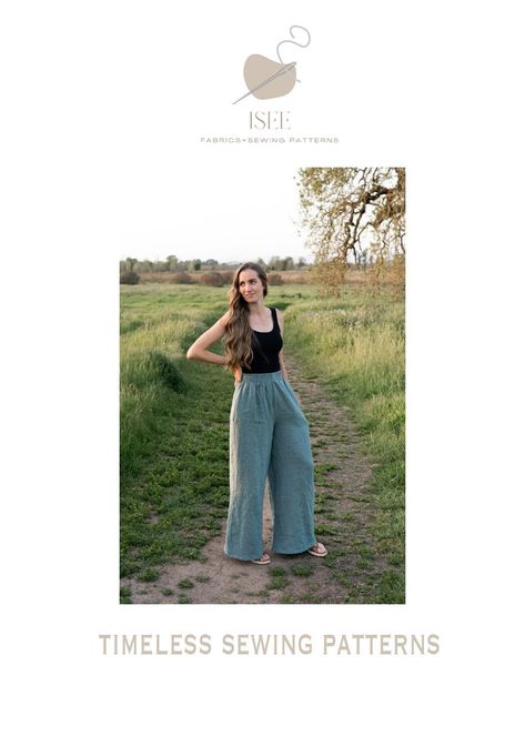 Women's Poppy Wide Leg Pants Sewing Pattern Linen Pant Sewing Pattern, Loose Pants Pattern Free, Loose Pants Pattern, Wide Leg Pants Sewing Pattern, Pants Pattern Free, Wide Leg Pants Pattern, Pants Ideas, Loose Linen Pants, Big Pants