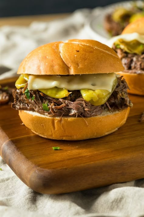 Pot Roast Sandwich, Roast With Pepperoncini, Apple Zucchini Bread, Mississippi Roast Recipe, Slow Cooker Mississippi Pot Roast, Pot Roast Sandwiches, Sweet Potato Ground Beef, Pork Stew Recipes, Potato Ground Beef