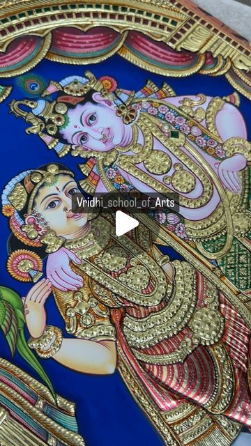 Radha Krishna Tanjore Paintings, Thanjavur Painting, Tanjore Paintings, Peacock Painting, Tanjore Painting, Art Teacher, Radha Krishna, Art School, Helping Others