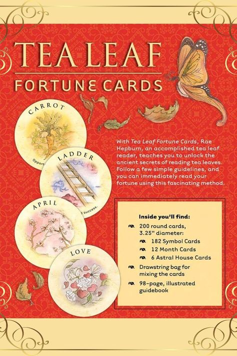 History Of Tea, Reading Tea Leaves, Fortune Cards, Tea History, Fortune Telling Cards, Traditional Tea, Illustrated Cards, Tea Reading, Leaf Cards