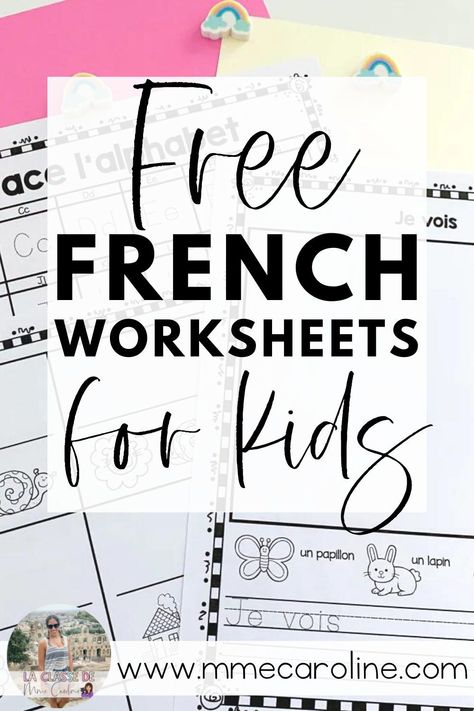 French Activities For Preschoolers, Free French Printables, French Lessons For Kids, French Preschool Activities Free Printable, French Worksheets For Kindergarten, French Activities For Kids, French Worksheets For Beginners, Preschool French Lessons, French Worksheets For Kids