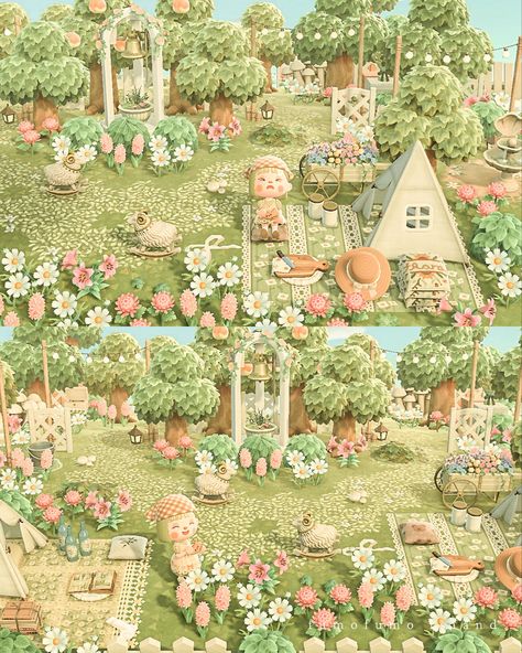 Spring Core Animal Crossing, Spring Core Aesthetic, Animal Crossing Aesthetic, Aesthetic Animal Crossing, Animal Crossing Hair, Cottage Core Animal Crossing, Cottagecore Animal Crossing, Spring Core, Pink Island