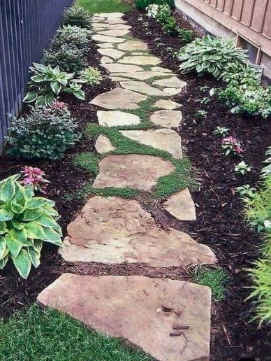 Outdoor Gardens Landscaping, Patio Remodel, Side Yard Landscaping, Walkway Landscaping, Pathway Landscaping, Garden Walkway, Easy Landscaping, Rock Garden Landscaping, Stone Path