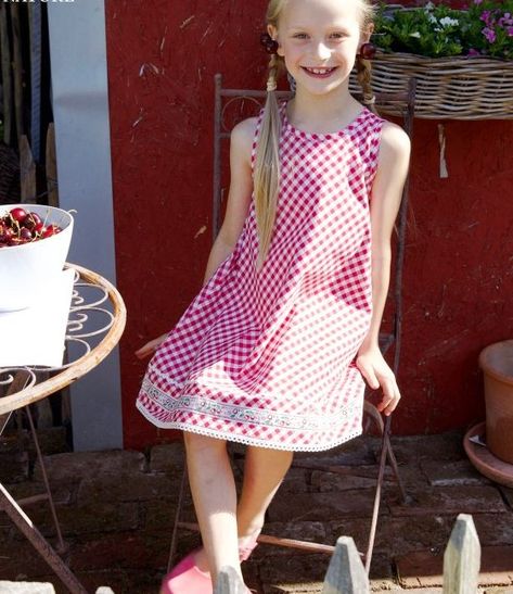 A-Line Summer Dress Sewing Pattern For Girls (Sizes 86-128) – Do It Yourself For Free Free Toddler Dress Pattern, Shift Dress Pattern Free, Girls Summer Dress Pattern, Aline Dress Pattern, Summer Dress Patterns Free, Summer Dress Sewing Pattern, Summer Dress Sewing, Tank Dress Pattern, Girls Dress Pattern Free