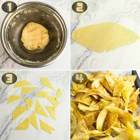 Homemade Corn Tortilla Chips, Nacho Chips Recipe, Corn Chips Recipe, Gluten Free Tortilla Chips, Vegan Tortilla, Vegan Chips, Tortilla Chip Recipe, Homemade Nachos, Homemade Corn Tortillas