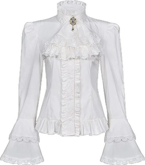 Victorian White Shirt, Gothic Pirate, Pirate Shirt, Ruffle Tops, Victorian Blouse, Pirate Shirts, Vintage Long Sleeve, Ruffle Top, Lotus