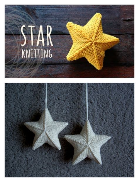 3D Star Ornament Free Knitting Pattern and Video Tutorial #freepattern #knitting #Star Knit Ornament Pattern, Knit Christmas Ornaments, Knitted Christmas Decorations, Christmas Knitting Patterns Free, Modern Knitting Patterns, Modern Knitting, 3d Star, Christmas Knitting Patterns, Navidad Diy