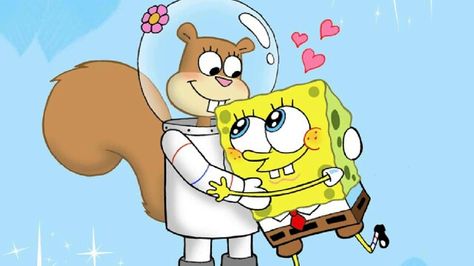 SpongeBob and Sandy (c) United Plankton Pictures, Nickelodeon & Paramount Pictures Sandy From Spongebob, Spongebob Squarepants Sandy, Spongebob And Sandy, Bob Sponge, Spongebob Drawings, Spongebob Square, Sandy Cheeks, Pineapple Under The Sea, Spongebob Wallpaper