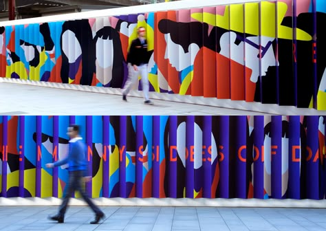 Darling Square Hoardings | Best Awards Lenticular Wall, Hoarding Design, Entrance Signage, Maximalist Art, Anniversary Art, Environmental Graphic Design, Street Marketing, Interactive Installation, Artistic Installation