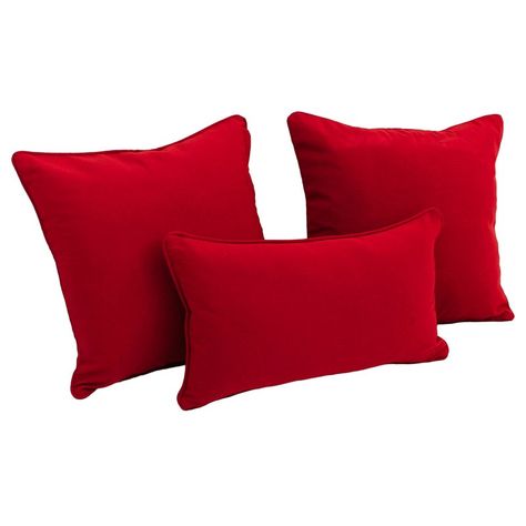 Galbraith 3 Piece Twill Throw Pillow Set Throw Pillow Set, Back Support Pillow, Red Throw, Red Throw Pillows, Red Pillows, Support Pillows, Back Support, Perfect Pillow, Throw Pillow Sets