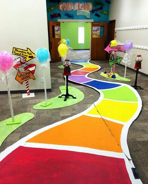 Candyland Room Transformation, Board Game Vbs Crafts, Twist And Turns Vbs 2023 Snacks, Board Game Theme Party Decorations, Twist And Turns Vbs 2023 Decorations Diy, Twist And Turns Vbs 2023 Decorations, Twist And Turns Vbs, Board Game Themes, Vacation Bible School Craft